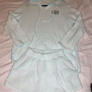 Light & Airy Hoodie + Shorts Set, Size L